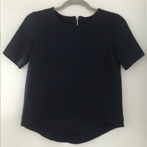 Navy textures Short Sleeve Blouse